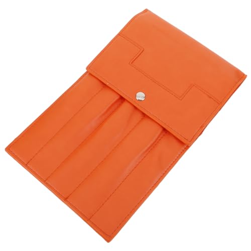 COHEALI Aufbewahrungstasche Für Nadeln Strickzubehör Nähwerkzeugtasche Bedrucken Nadeltasche Mit Großer Kapazität Nadeletui Tasche Für Strickwerkzeuge Halter Für Wollhaken Orange Leder von COHEALI