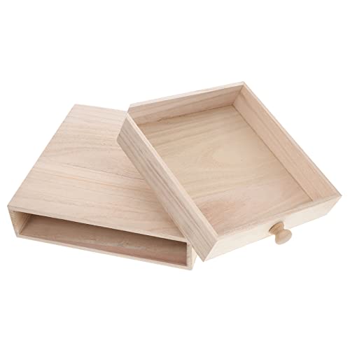 COHEALI Kasten Teebox Geschenkbox Bastelkoffer-Organizer antikes Dekor Teehalter Aufbewahrungsschublade Mini storage boxes aufbwahrungs-box teebeutelbox Holzkisten unfertig Kaffeeschublade von COHEALI