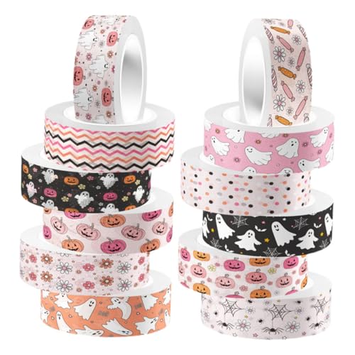 COHEALI Satz Halloween-dekoration Herbst-klebeband Tagebuchband Geschenkband Halloween-packband Halloween-klebeband Thanksgiving-washi-tape Kürbis Washi Tape Halloween-band Aufkleber von COHEALI