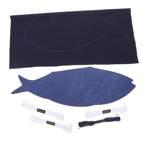 COHEALI Stickmaterialpaket Fisch-sashiko-untersetzer Diy Sashiko Besticktes Teematten-set Diy-nadelspitzen-sets Diy Sashiko-tischsets Japanischer Sashiko-untersetzer Handstickset Stoff von COHEALI