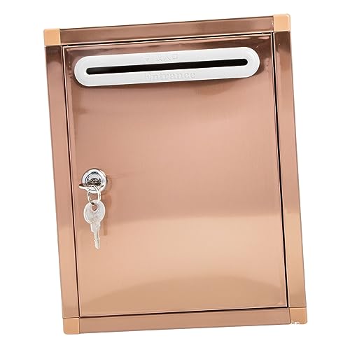 Kasten Briefkasten aus Edelstahl Vorschlagsfall Wand-Mail-Halter Vorschlag: Sammelbehälter Bürobriefkästen wandmontierte Briefkästen mailbox kartenschachtel card box malbox Golden COHEALI von COHEALI