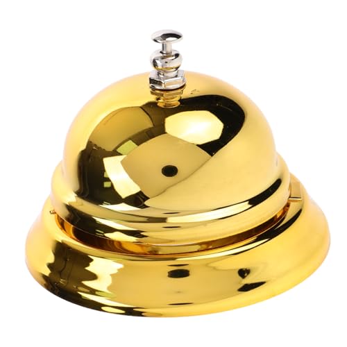 klassische Dienstklingel glöckchen gold golduhr Pressing bell Metallglocke Restaurantglocke Klassenzimmerklingel für Forderung Tür Bitte Ring Mode-Rufglocke Empfangsglocke Golden COHEALI von COHEALI