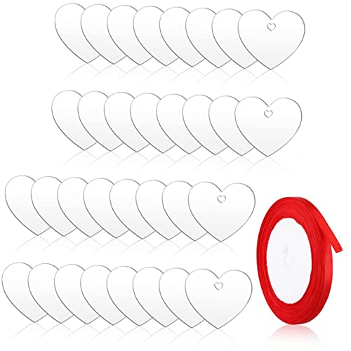 1 Satz Valentinstag Schlüsselanhänger klare herzförmige Blanko-Anhänger zur Dekoration Schlafzimmer Dekoration Bedroom Decoration Anhänger aus Acryl Herz-Rohling-Anhänger COLLBATH von COLLBATH