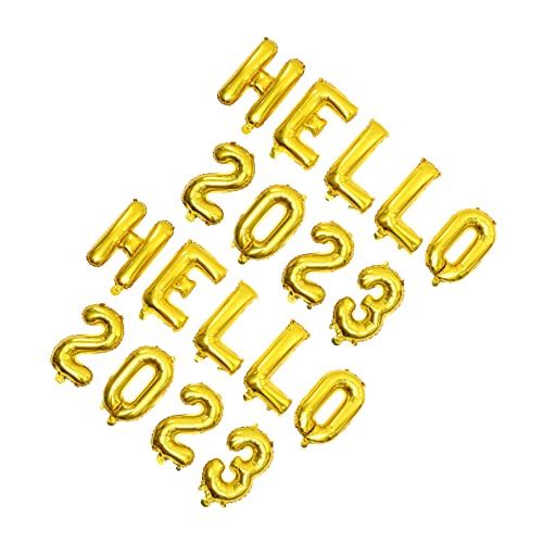 COLLBATH Riesen Ballon 2023 Neujahrsballons 2 Sets Goldene Hello 2023 Luftballons Für Partys Dekorative Ballons Für Neujahrsfeier Und Jubiläumsfeiern Größe Party Ballon Requisiten Riesen Luftballons von COLLBATH