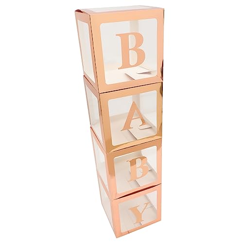 COLLBATH 1 Satz Boxen Ballon-box Hochzeitsballons Transparenter Ballon Blockiert Buchstabenboxen Ballonboxen Für Die Babyparty Transparente Luftballons Babyballons Rose Gold Papier von COLLBATH