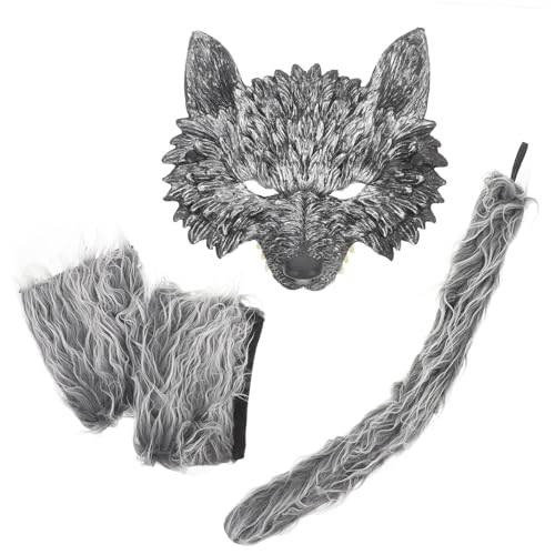 COLLBATH 1 Satz Halloween-wolfsanzug Hund Halloween-katzenmaske Schädelmaske Maskenkostüm Halloween-maske Kostümzubehör Katzenkostüm Led-maske Pelzige Maske Halloweenkostüm Luo Shui Mao von COLLBATH