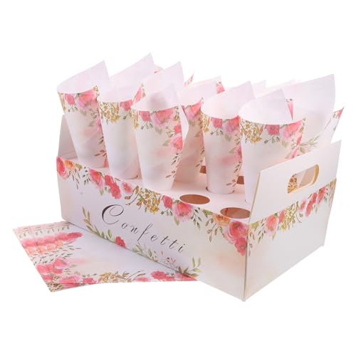 COLLBATH 1 Satz Hochzeitsblütenkegel aus Kraftpapier Blumenstrauß Zapfen hochzeitsdekoration hochzeitsgeschenkverpackung Tablett hohle Konfettihalter Konfetti-Halter für die Hochzeit von COLLBATH