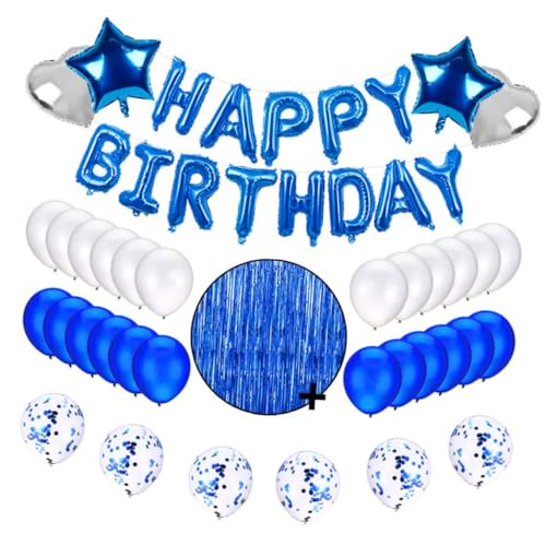 COLLBATH 1 Satz Partyballons blaue Luftballons Geburtstagsballons aus Aluminium Alphabet-Buchstabenballons Herzballon Folienballons weiße Luftballons Dekor Luftballons für Geburtstagsfeiern von COLLBATH