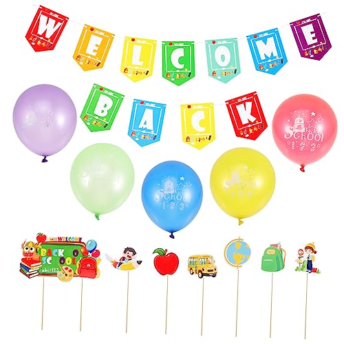 COLLBATH 1 Satz Partydekoration ballons balloons Back to School Kuchendekoration alles zum geburtstag dekor zurück zur schulkulisse Cupcake-Topper „Zurück zur Schule“. Emulsion von COLLBATH