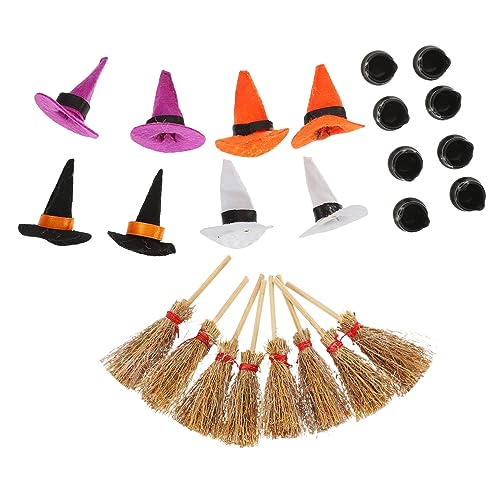 COLLBATH 1 Satz Puppenhüte Halloween Dekoration Halloween-Dekoration Halloween Decoration Hexenhut Dekoration miniaturen Figuren Mini-Kessel kleine Hüte für Kuchendekor Miniaturhüte Plastik von COLLBATH