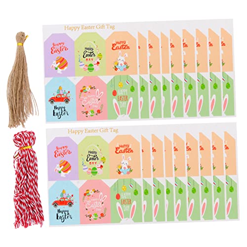 COLLBATH 1 Satz Verpackungsetikett Ostern Hängende Tags Esser-hängeetiketten Feiertags-tags Hängende Karten Osterschmuck Tags Mit Seilen Papier von COLLBATH