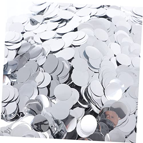 COLLBATH 1 Satz rundes Papier werfen jahrestag hochzeitsdeko Hochzeitskonfetti-Streuung -Dekorationen runden Geburtstagsfeier Konfetti weihnachtskonfetti glitzert Aluminiumfolie Silver von COLLBATH