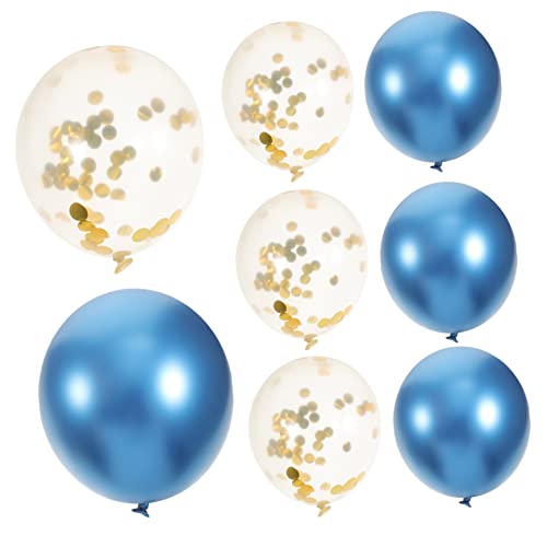 COLLBATH 10 Stück Geburtstagsballons Party Latexballons Dekoratives Ballon Set Für Hochzeit Geburtstag Jubiläum Goldene Und Blaue Luftballons Metallic von COLLBATH