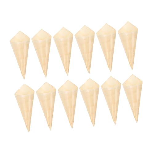 COLLBATH 100 Stk Holzrolle Süßigkeiten Abs Papiertüten für Lebensmittel Plätzchen holzschüsseln Holzkegel Holzbecher für Süßigkeiten für Vorspeisen Wursttüten Eistüten von COLLBATH