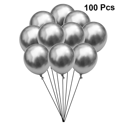 COLLBATH 100 Stück 10 Party-latexballon Hochzeitsballon Silberne Luftballons Verlobungsballons Partyballons Geburtstagsballon Partydekorationen Ballons Verdicken Weihnachtsballons Silver von COLLBATH