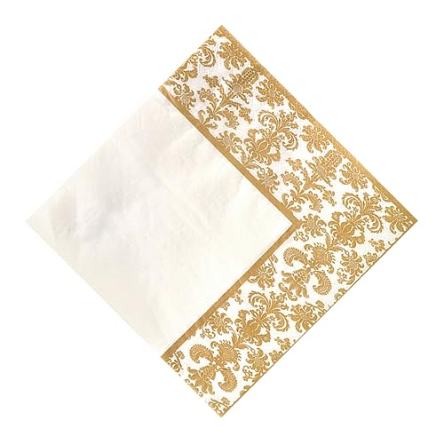 COLLBATH 100 Stück Seidenpapier Goldene Cocktail Servietten Abendessen Servietten Papier Goldene Abendessen Servietten Party Papierservietten Dekorative Servietten Papierhandtücher von COLLBATH