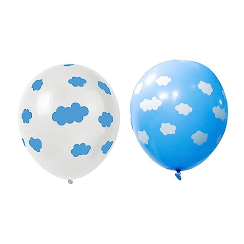 COLLBATH 100 Stück Wolkendruck Luftballons Himmelblau Und Weiß Dekorative Latex Luftballons Für Geburtstagsfeiern Partyzubehör Und Gastgeschenke Lustige Ballons Für Festlichkeiten von COLLBATH