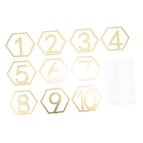 COLLBATH 10 Stücke Acryl Hochzeit Tisch Zahlen Signage Hexagonal Ort Karte Für Empfang von COLLBATH