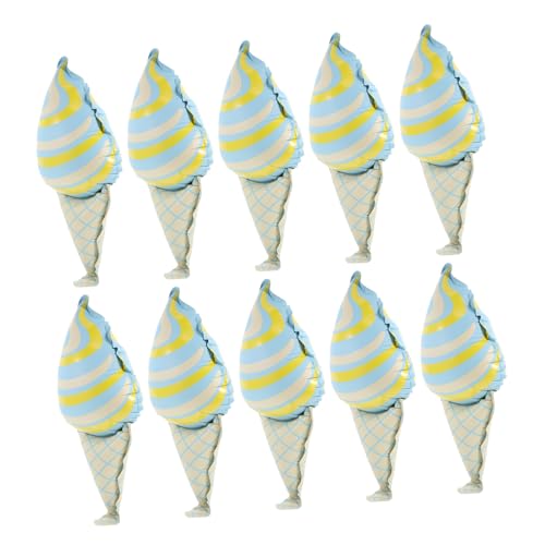 COLLBATH 10st Eisballon Goldene Und Weiße Luftballons Dekorationen Für Eispartys Eiscreme-gastgeschenke Grüne Luftballons Creme Ballons Pastellfarbener Ballonbogen Blue Aluminiumfolie von COLLBATH