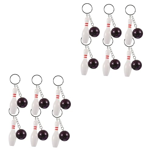 COLLBATH 12 Stk Bowling-Schlüsselanhänger Mini-Geldbörse Partyartikel für schlüsselkette charms anhänger Neuheit Schlüsselanhänger Bowling-Partygeschenke für Metall Violett von COLLBATH