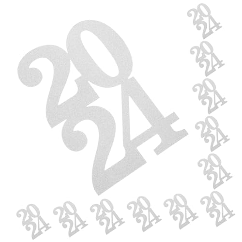 COLLBATH 12 Stück 2024 Vasendekoration Blumenvase Etikett Dekoration für die Absolventenparty 2024 Abschlussausschnitte schmücken Decoupage-Papier Gastgeschenke Abschluss-Tischdekoration von COLLBATH