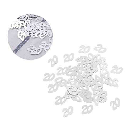 COLLBATH 1200 Stück 20 Party Konfetti Glitzerdekor Glitzerornamente Dekorationen Zum Hochzeitstag Brief Glitter Konfetti Geburtstag Konfetti Konfetti-tisch Dekoration Konfetti Silver von COLLBATH