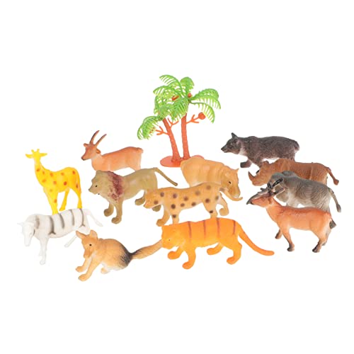 COLLBATH 12St Tiermodell Dschungeltierfiguren zootierfiguren Waldtiere Waldtierfiguren Giraffenfiguren Spielzeug Modelle Waldkuchendekorationen Walddekorationen Waldtier-Babyparty Plastik von COLLBATH