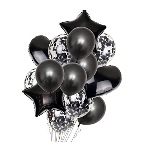 COLLBATH 14er Set Aluminium Folienballons Dekorative Ballons Für Partys Bestehend Aus 2 Herzballons 2 Sternballons 5 Perlenartigen Latexballons von COLLBATH