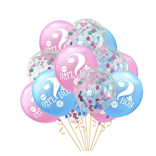 COLLBATH 15 Stück Luftballons Für Geschlecht Offenbaren Party 5 Blaue 5 Rosa Und 5 Gemischte Farb Pailletten Ballons Kreative Dekoration Für Mädchen Und Jungen Latex Ballons Für von COLLBATH