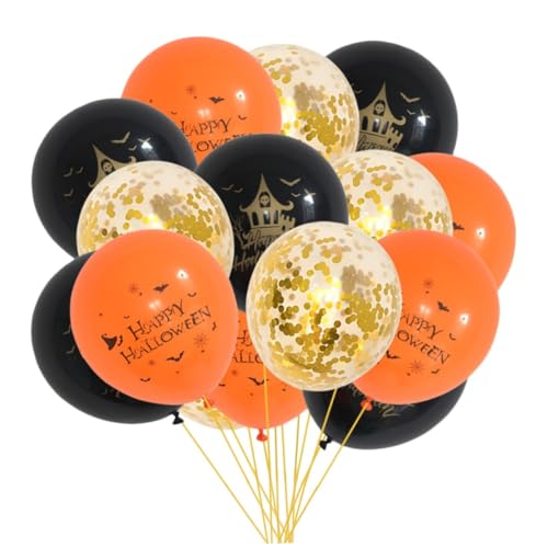 COLLBATH 15 Teiliges Halloween Luftballon Set Bedruckte Latex Luftballons Mit Konfetti Ideal Für Halloween Partys Und Dekoration Langlebig Und Bunt Perfekt Für Feiern Und Festlichkeiten von COLLBATH