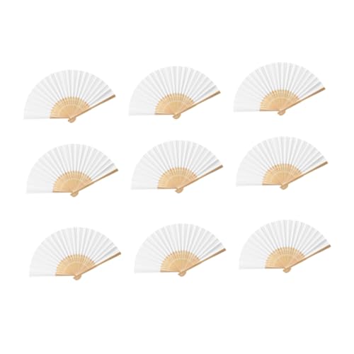 COLLBATH 18 Stk Cartoon-Fan Handfächer rosa Papierfächer Chinesische Ventilatoren Faltventilator Handpapierfächer Mini Handheld-Fans Lüfter Kinderfans tragbarer Papierfächer Bambus Weiß von COLLBATH