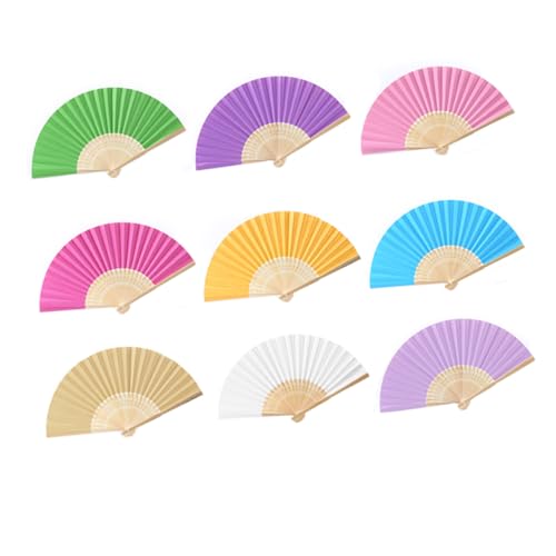 COLLBATH 18 Stk Handpapierfächer Zufälliger Farbfächer Handheld-Fans Geldbeutel-Fan Whitepaper-Fans handgehaltener Papierfächer Cartoon-Fan Kinderfans tragbarer Papierfächer Bambus von COLLBATH