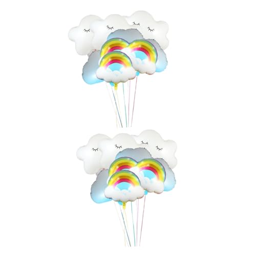 COLLBATH 18 Stück 1 Satz Wolken-regenbogen-ballon Düse Ballonaufblasvorrichtung Weiße Wolkenballons Aufblasgerät Regenbogen Folienballons Luftballon Wolke Ballons Babyparty Aluminiumfolie von COLLBATH