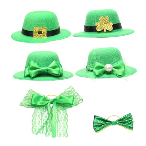 COLLBATH 1Set Wine Bottle Dekoration Patricks Day St Patricks Tag Mini Wein Lutscher Lutscher Top Wraps Cap Patricks Day Puppenhut Wein Hut Toper Flaschenabdeckung Grün Eva von COLLBATH