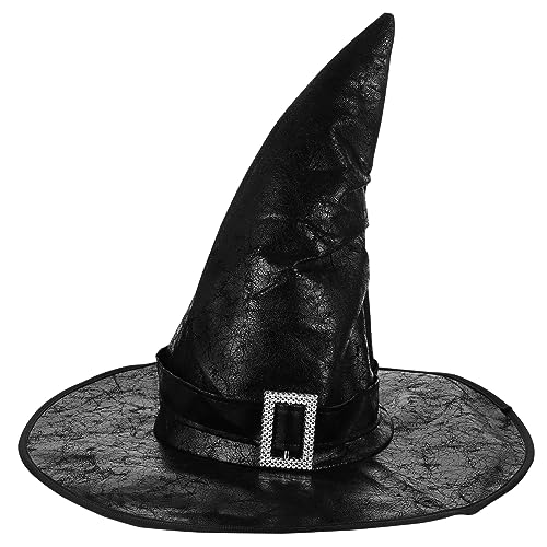 COLLBATH 1stk Hexenhut Kopfschmuck Mützen Lustiger Plüsch Halloween-hexenmütze Party-hexenhut Halloween-zauberhut Weihnachtshexenhut Hexen-partyhüte Kinderhüte Kunstleder Black von COLLBATH