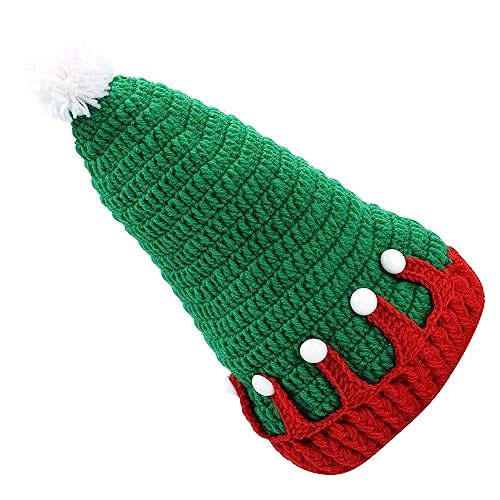 COLLBATH 1stk Strickmütze Weihnachtsmützen Kopfwärmer Im Winter Kinderhaube Warme Weihnachtsmütze Motorhaube Für Kinder Damenhüte Wintermütze Winter Warme Mütze Winter-frauen-mütze Rot Garn von COLLBATH