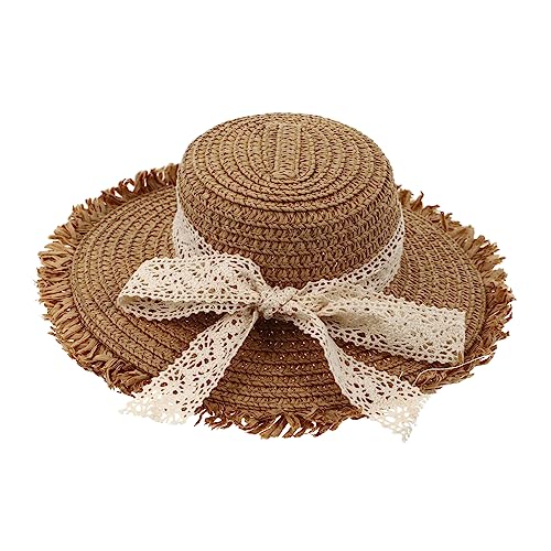 COLLBATH 1stk Strohhut Mini-hut Miniaturpuppen Einhornspielzeug Für Mädchen Mini-partyhut Mini-handstrickmütze Mini-puppenmütze Puppenhüte Plüsch Miniaturhut Für Puppen Babymütze Gras Khaki von COLLBATH