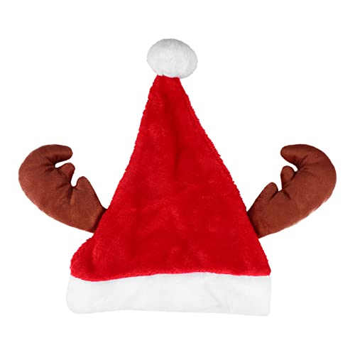 COLLBATH 1stk Weihnachtsgeweihmütze Kreative Weihnachtsmütze Weihnachtsmann-cosplay Geweih Weihnachtsmütze Geweih Hut Weihnachtsmütze Mit Geweih Weihnachtsmannmütze Rot Plüschstoffe von COLLBATH