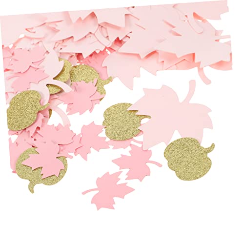 COLLBATH 2 Packungen Ahorn-kürbis-konfetti Rosa Und Goldenes Kürbiskonfetti Konfetti-ornament Für Den Herbsttisch Herbstliches Glitzerkonfetti Esstisch Papier Blitz Herbstblätter Kleine von COLLBATH