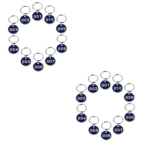 COLLBATH 2 Packungen Nummernschild Nummer ID-Tags Schlüsselanhänger Kennzeichen schlüsselbeschriftungen schlüsselbeschriftungsschilder Etiketten für Schlüsselanhänger Gepäck-ID-Tags Metall von COLLBATH