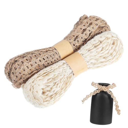 COLLBATH 2 Rollen Blumenstrauß Dekorationsseil Jute Rolle Maskierungsband Für Blumenarrangements Satinband Spitzenband Dehnbares Band Für Blumen Rotes Band Jute Bastelband von COLLBATH