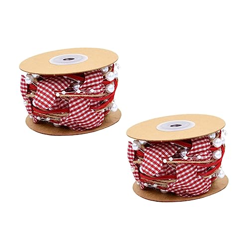 COLLBATH 2 Rollen Liebesperlenkettenband Herbstband Braut- Blumenband für Blumensträuße Blumen- ribbon bandfeile Geschenkband für Valentinstag Wickelband DIY-Bänder Polyester von COLLBATH