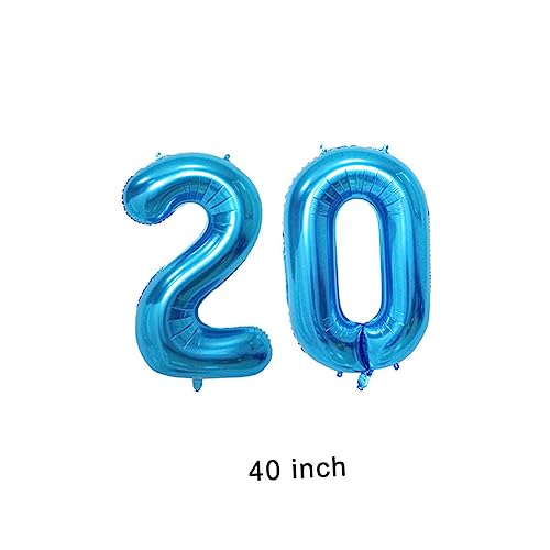 COLLBATH 20 Jahre Alte Geburtstags Luftballons Set Mit Konfetti Und Tiermotiven Wunderschöne Pastell Deko Luftballons Blau Für Unvergessliche Geburtstagsfeiern Und Jubiläen von COLLBATH