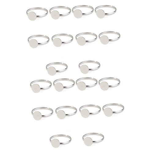 COLLBATH 20 Stk Ringbasis Silberner Fashion-charm-ring Accessoire Schmuck Silberner Ringschmuck Verstellbarer Ring Ringbasen Befestigungsring Verstellbare Ringrohlinge Schmuckfunde Silver von COLLBATH