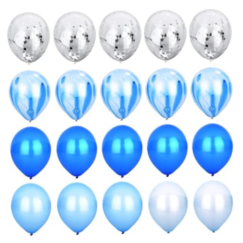 COLLBATH 20-Teiliges Set Latexballon konfettiballone hochzeitsballons DIY decorations ballongas metallische blaue Luftballons Partydekoration Party-Dekorationsballons Partyballons Emulsion von COLLBATH