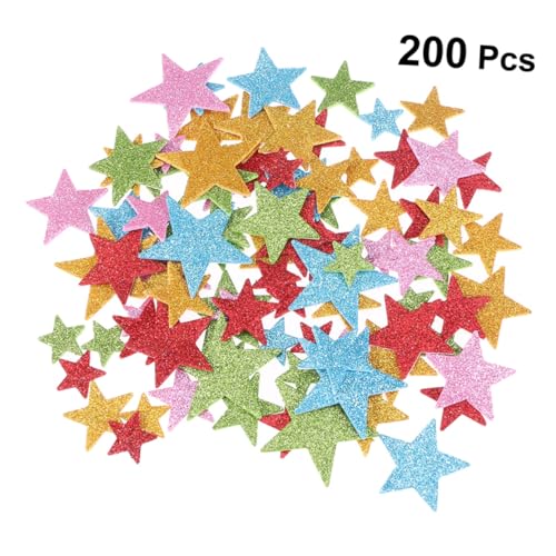 COLLBATH 200st Glitzersterne Glitzeraufkleber Glitzernde Schaumstoffaufkleber Fünfzackiger Sternaufkleber Glitzer-schaumstoff-aufkleber Bubble Flash-wandaufkleber Aufkleber Für Scrapbooking von COLLBATH