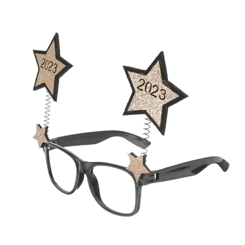 COLLBATH 2023 Feiertagsdekorationen Bunte Sonnenbrille Frohes Neues Jahr Brille Silvester Brille Zahlenbrille Kreative Brillen Neujahrsbrille Partydekorationen Für Das Neue Jahr Vlies Black von COLLBATH