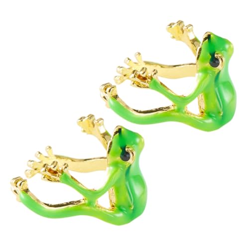 COLLBATH 2St Froschring Damenring verstellbarer ring Frosch Accessoire Modischer Ring Minimalistischer Ring Frauenringe süßer lustiger Ring lustige Ringe Tiere Ringe Legierung Green von COLLBATH