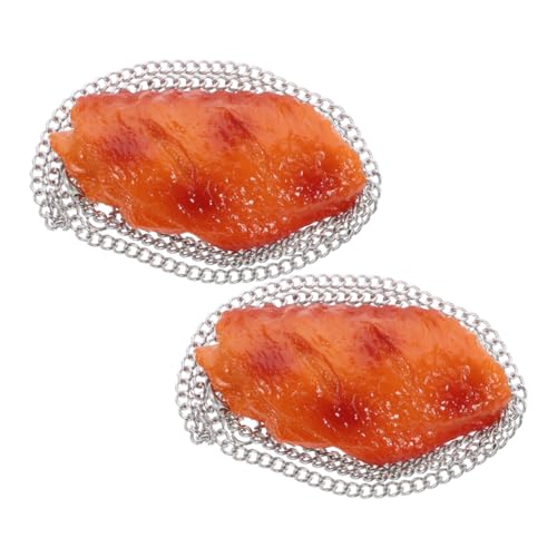 COLLBATH 2St Kreative Hühnerflügel-Halskette Huhn Hühnerkostüm Hühnerspielzeug Grübler Hühnerstall modeschmuck lustige accessoires Mode Schmuck Hip-Hop-Halskette Deko-Halskette Metall von COLLBATH