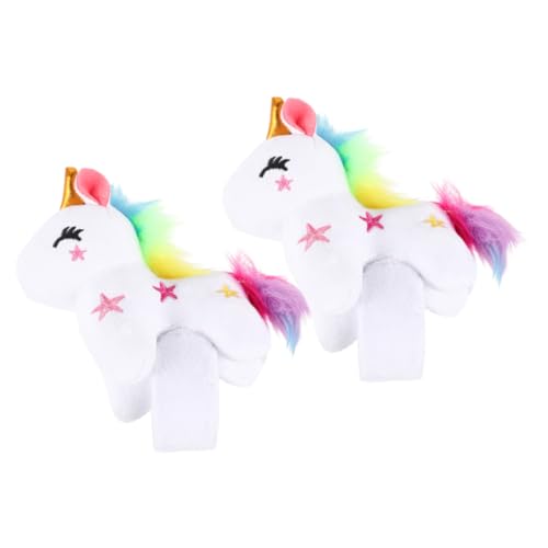 COLLBATH 2St Pop-Kreis-Armband Hase ausgestopft Handgelenk-Haustier-Slap-Armband Plüschtiere einhorn einhorn Plüsch-Tier-Slap-Armband Einhorn-Armbänder PP Baumwolle Weiß von COLLBATH